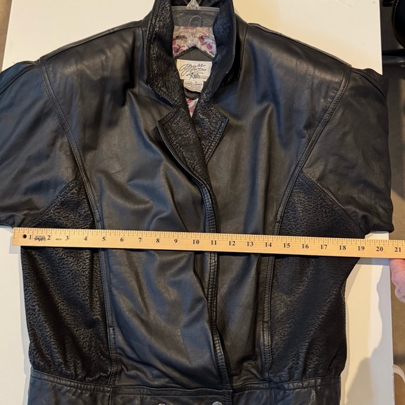 Vintage Brass Plum Nordstrom Y2K Cropped Genuine Leather lined jacket size Small - Picture 13 of 13